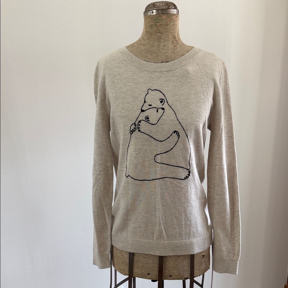 J. Crew Polar Bear Hug Wool Blend Crewneck Sweater- Size Small